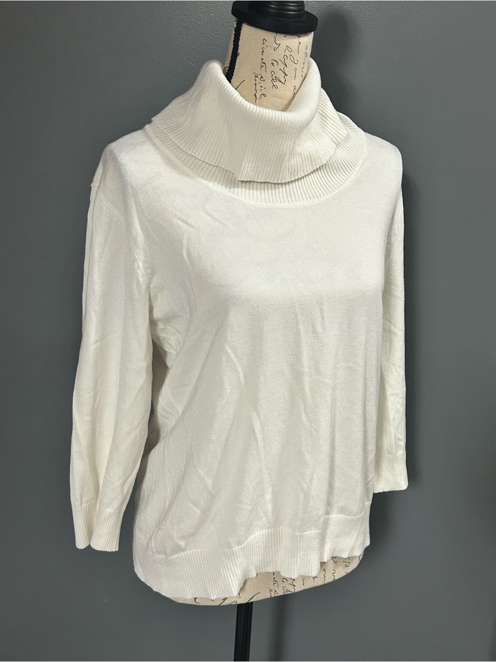 Cable & Gauge White Cowl Neck Sweater – Size Large